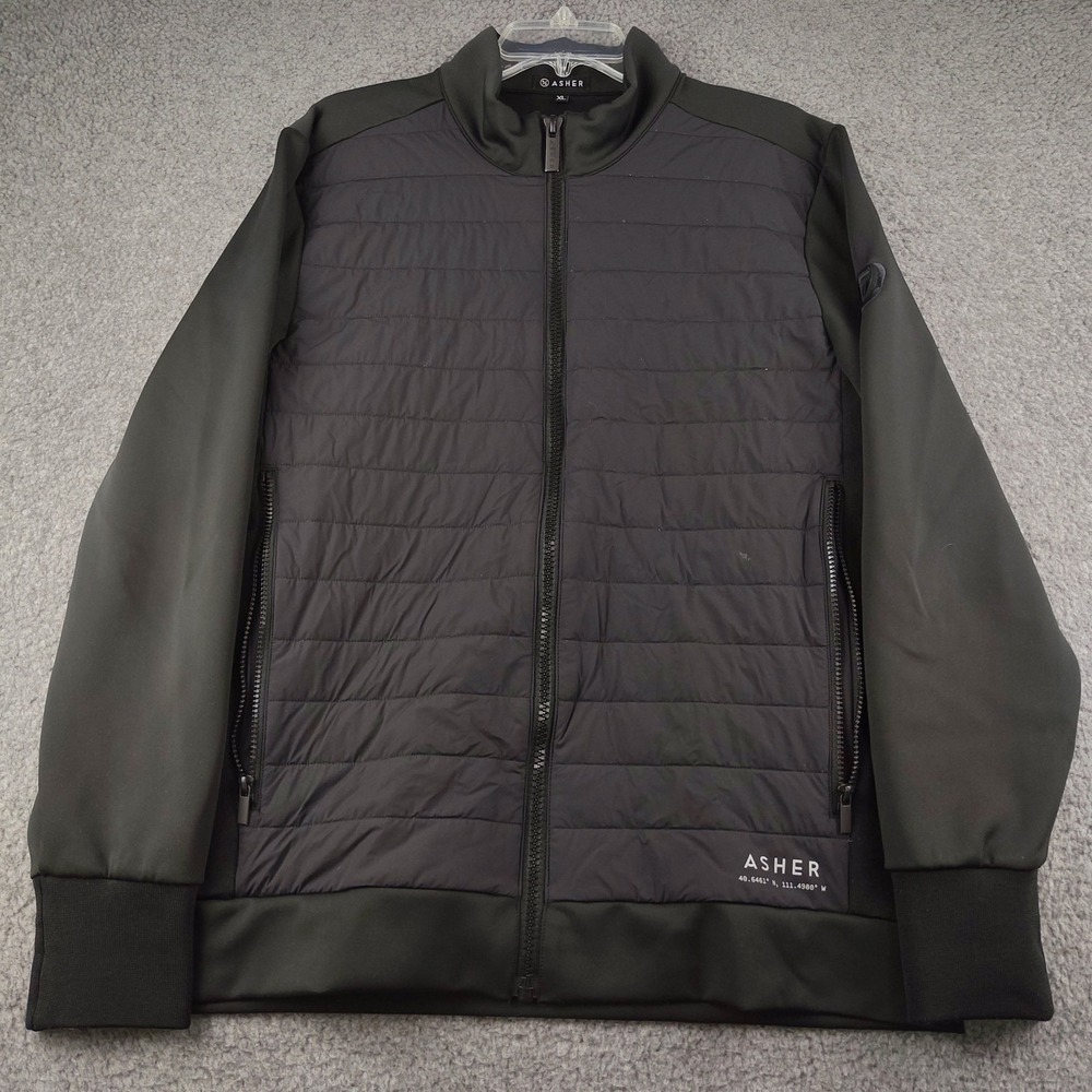 Asher Golf Hybrid Jacket Mens XL ProFire Quilted Black Gorpcore EUC